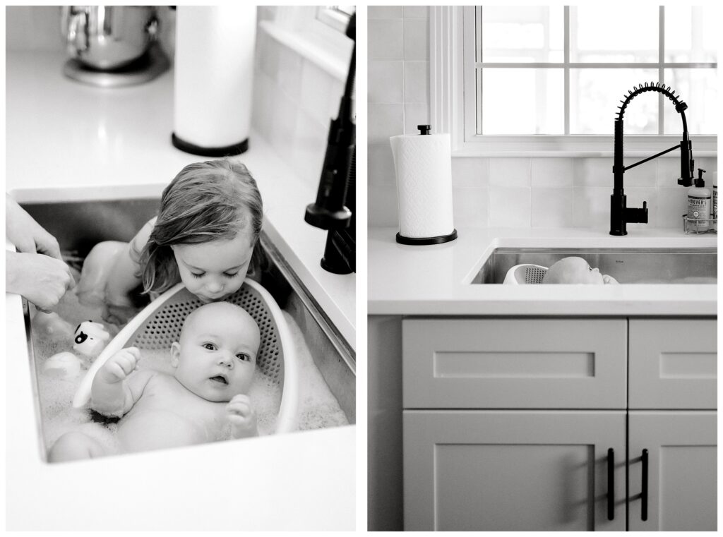 nashville family inhome photography lindsay reed sink bath